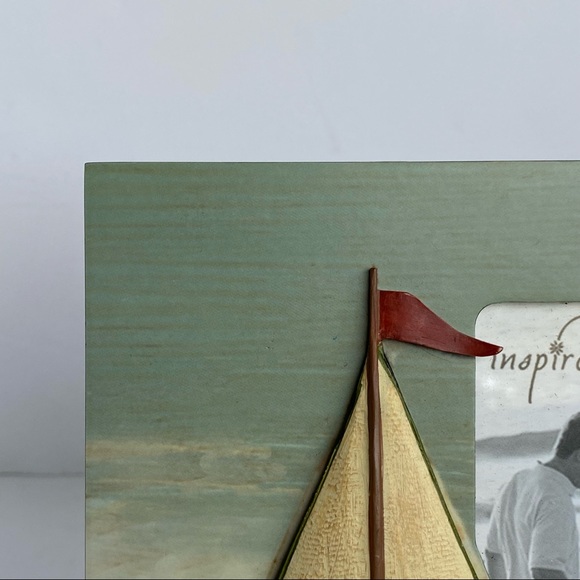 Sailboat frame outside 7" X 6.5" for a 3.5" X 5 photo free standing nautical - Picture 10 of 10